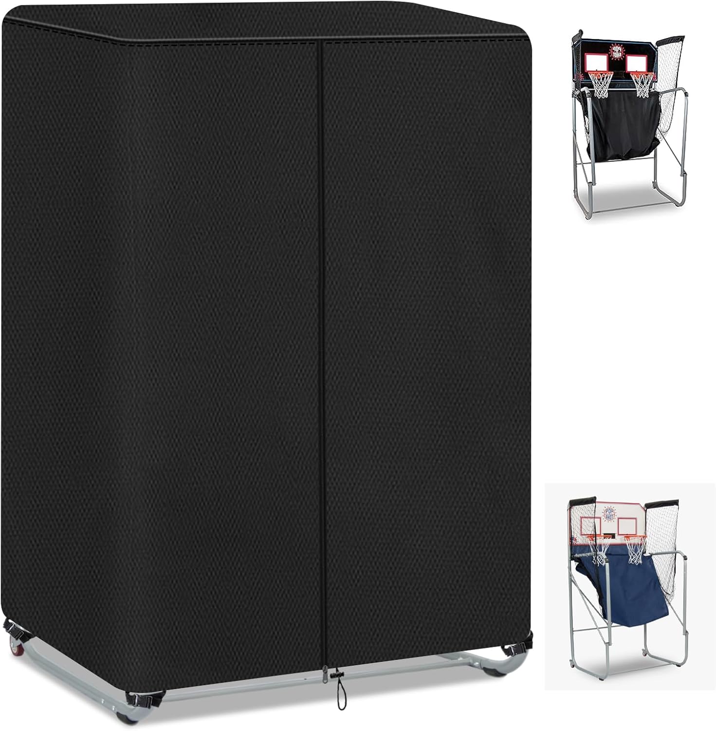 Basketball Arcade Game Cover, 600d Oxford Waterproof Dust Protective Covers for Electronic Basketball Hoop Game with Zipper,for Home Commercial,Black (Black, 120*101*208CM)