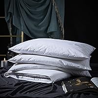 Vista 10 de Three Geese Almohada ajustable de plumas de ganso tamaño Queen, almohada de cama ensamblable con funda de almohada, funda de algodón 100% suave
