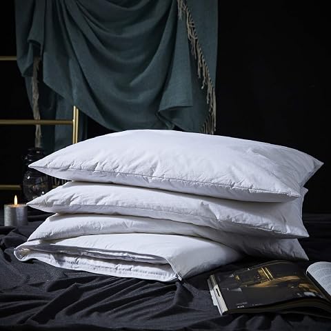 Three Geese Adjustable Layer Goose Feather Pillow Assemblable Bed Pillow 100 Soft Cotton Cover Good for Side and