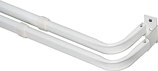 Kenney Adjustable Basic Double Curtain Rod, 48-86 inches, White