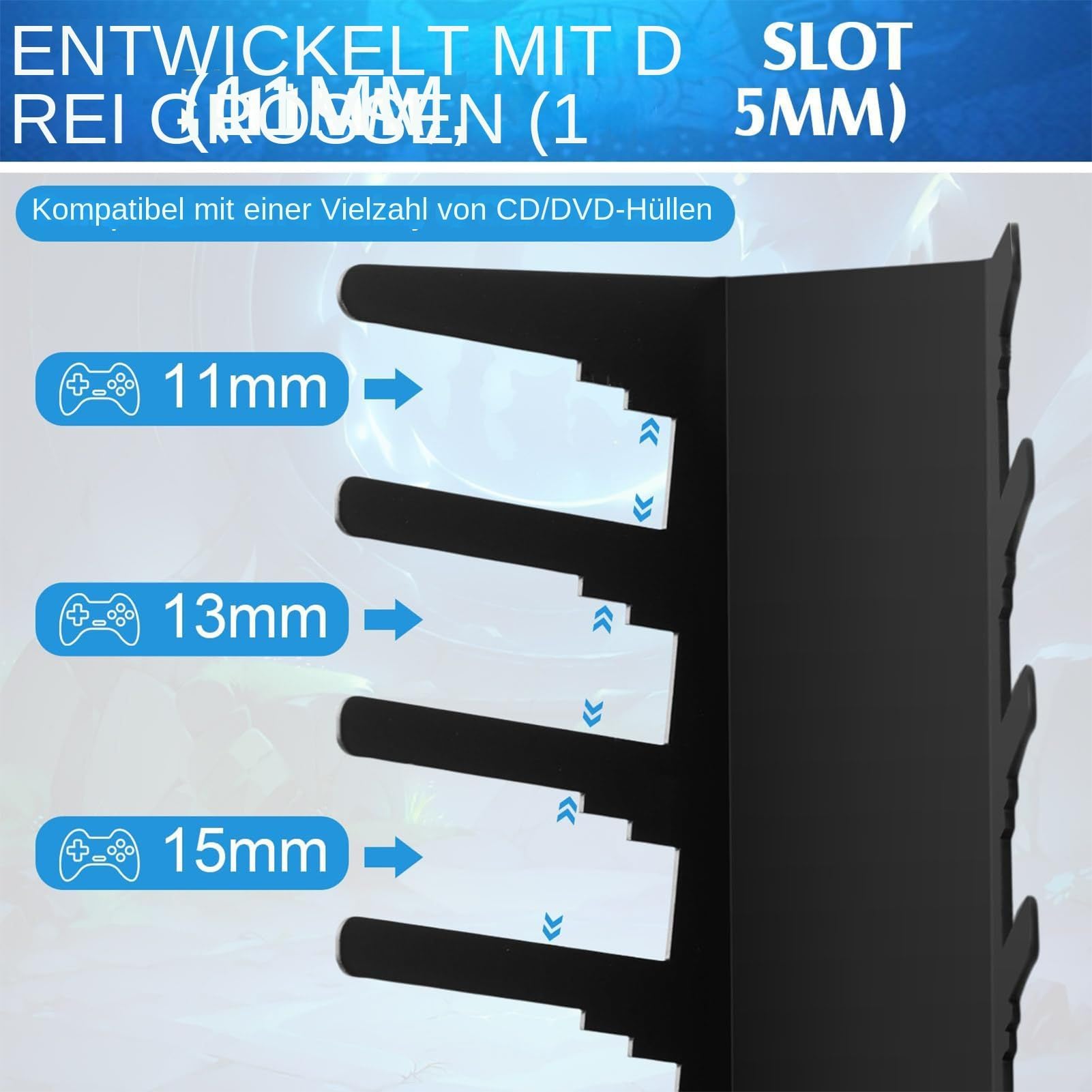 Robusta mensola da gioco in metallo, confezione da 2, montaggio a parete, per dischi, console e carte, ideale per casa, ufficio, camera da letto, cucina, bar