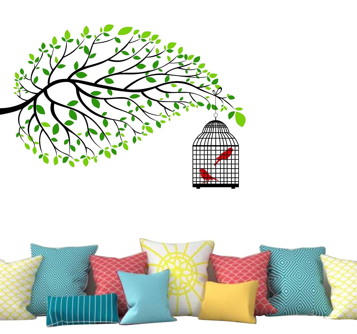 Buy Wallstick Branch Tree with Birds wallstickers (Vinyl 90 cm x 65 cm
