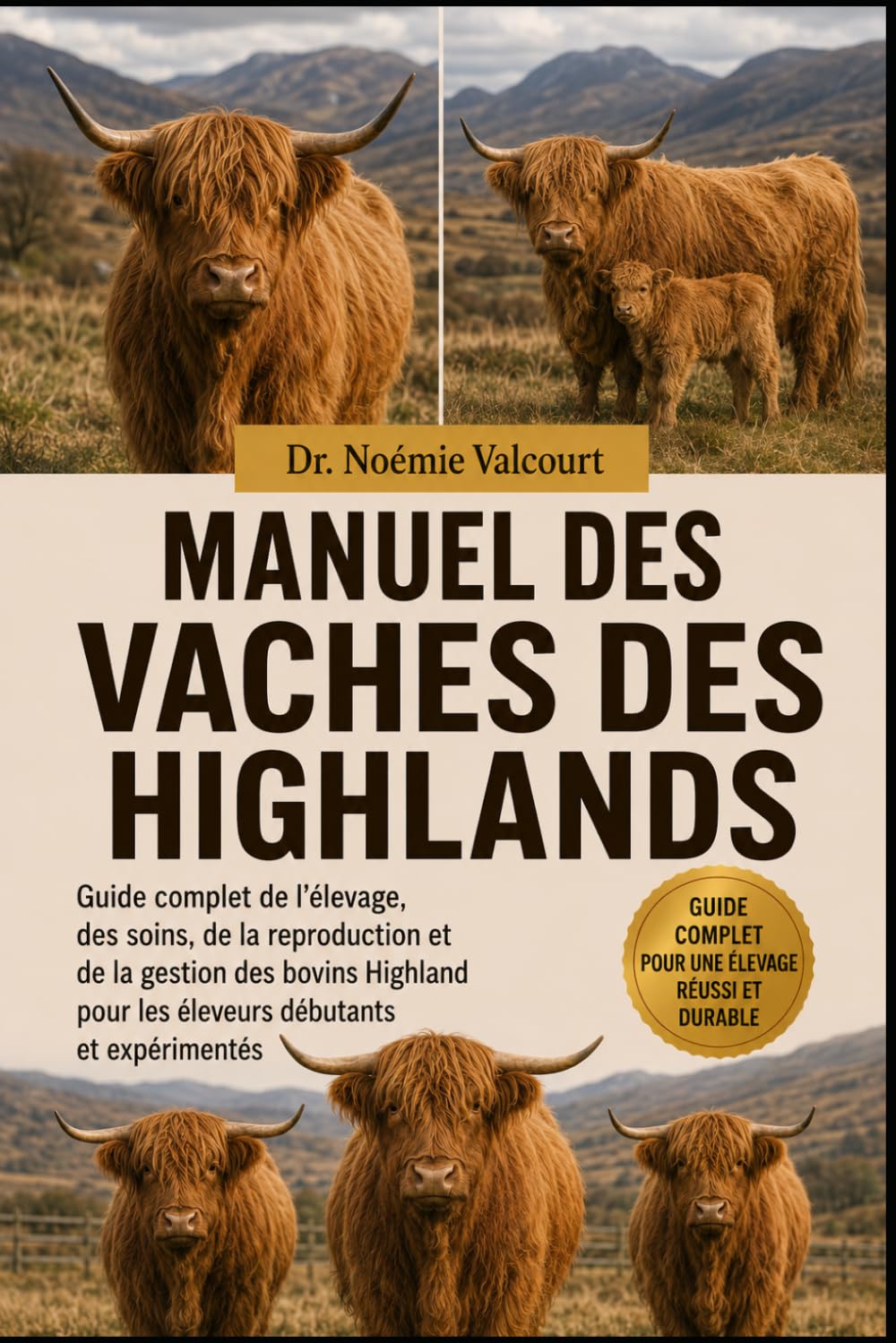 MANUEL DES VACHES DES HIGHLANDS: Guide complet de l'élevage, des soins, de la reproduction et de la gestion des bovins Highland pour les éleveurs débutants et expérimentés