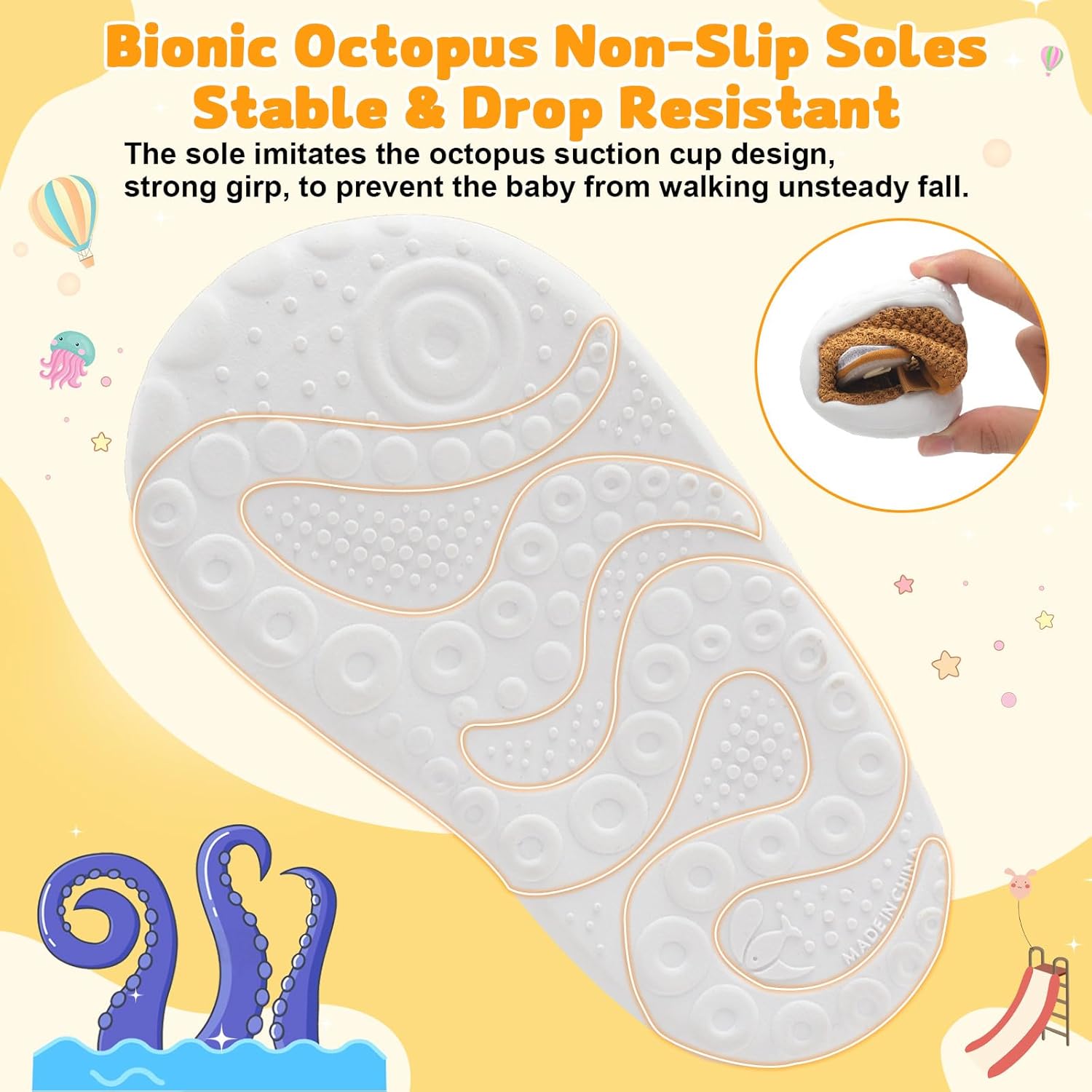 FEETCITY Baby First Walking Shoes Wide Baby Shoes Infant Sneakers Newborn Crib Shoe Barefoot Lightweight Slip On Shoe - Image 8