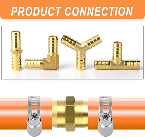 Miniatura 19 de GASHER 2 piezas de latón manguera de púas de manguera, accesorio de manguera de 3 vías (3/4 pulgadas x 3/4 pulgadas x 3/4 pulgadas x 3/4 pulgadas)