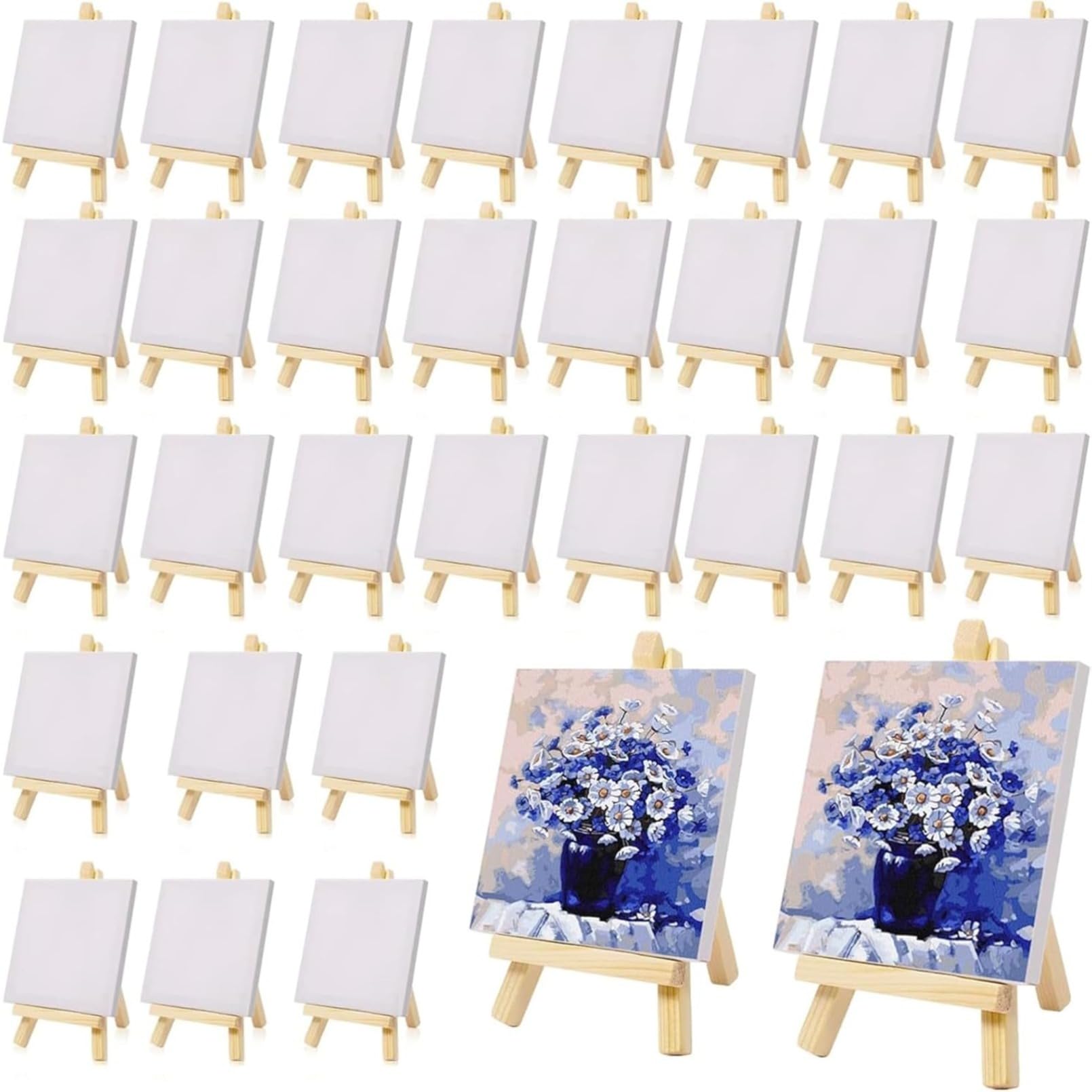 Mini toiles tendues lot de 32 châssis pour peinture acrylique et loisirs créatifs