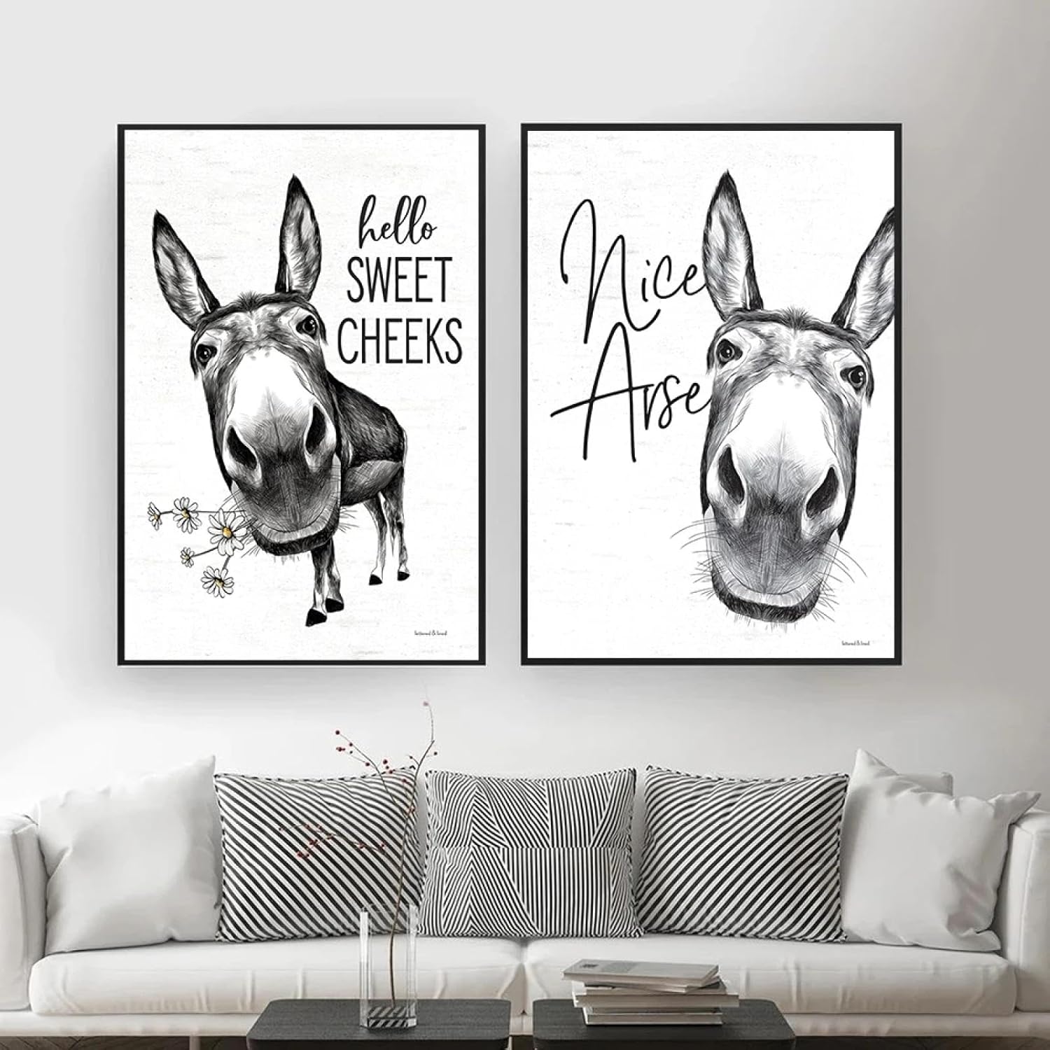 Funny Donkey Hello Sweet Cheeks Nice Arse Quote Canvas