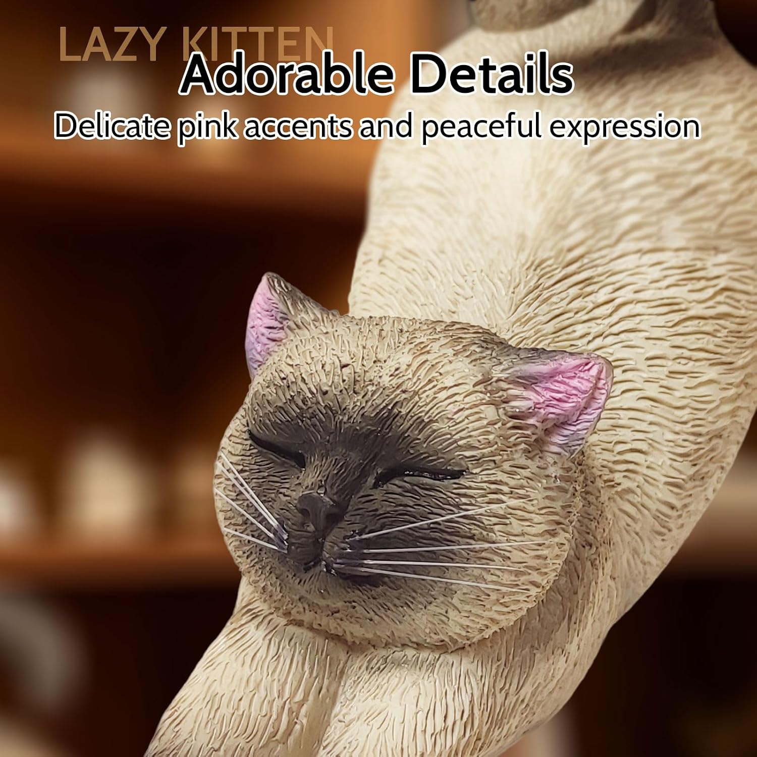 Stretching Cat Figurine, Resin Cat Decor Statue for Home, Shelf, Office Desk, Living Room Decorations, Cute Cat Decor Gifts for Cat Lovers Women Men, 1 Piece image 4