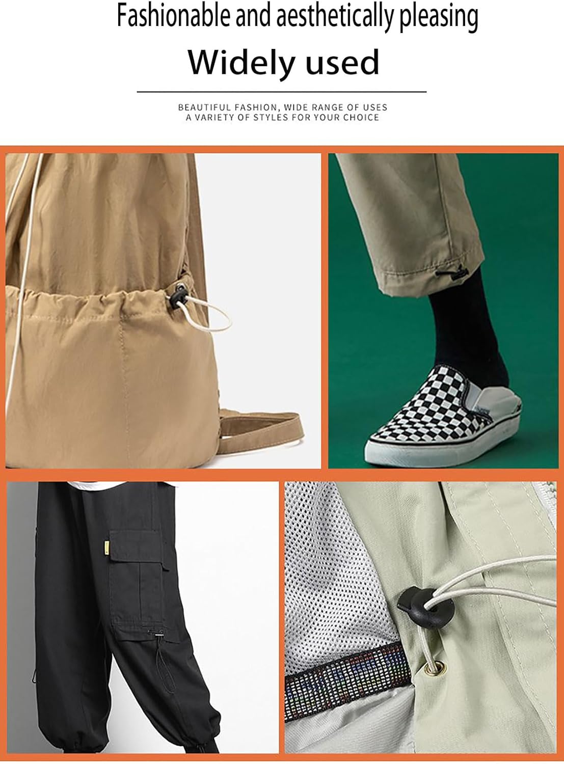 50PCS Cord Locks Black Plastic Double Holes Fasteners locks for drawstrings for shoelaces, clothing, outdoor - Image 3