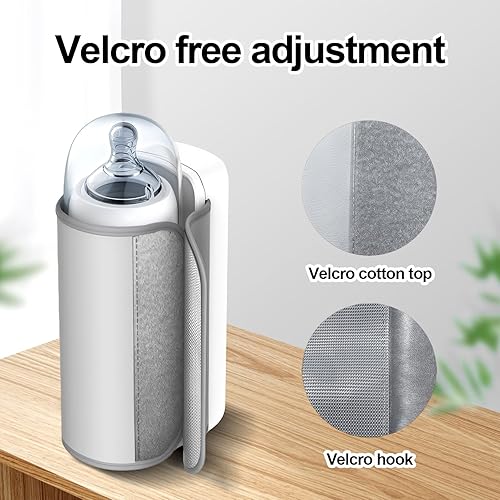 Miniatura 8 de Calentador de biberones portátil para viajes, calentador de biberones inalámbrico para leche materna y fórmula, calentador de biberones recargable