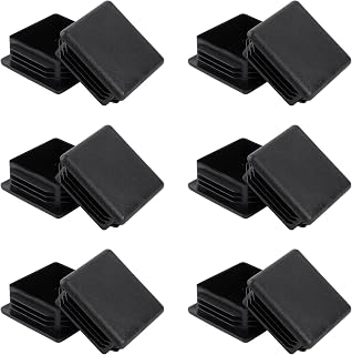 12Pcs Square Plastic Plug Insert,Square Tubing Black Plastic Plug 2 Inch End Cap 2"x2" Fence Post Tube Cover Tube Chair Glide Insert Finishing Plug Fitness Equipment Tube Covers