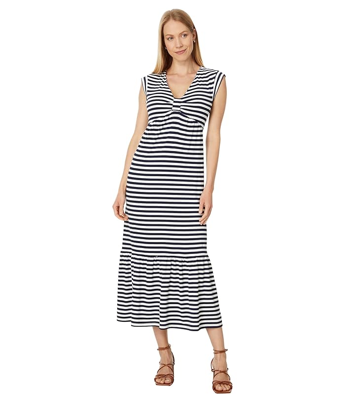 Tommy Hilfiger Womens Plaid Tiered Sleeveless Dress Red Size Small