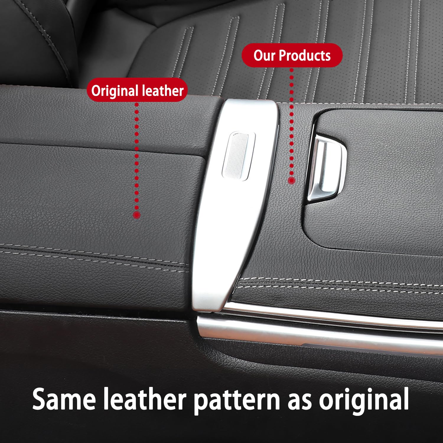 Mittelkonsolenverkleidung Lederaufkleber,Interieur-Pakete,Schalttafel-Verkleidung,Anti-Reibung Fingerprint,Schützt Originalfahrzeug,Für Benz c-Klasse 2022-2023,Schwarz(Lückenlose Bezahlung)