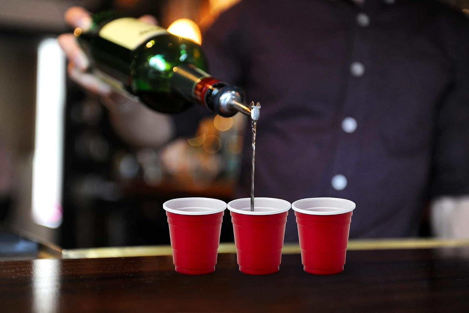 20 Pack Shot Glasses - 1.5 oz Acrylic Party Cup Red Plastic Shot Glass - Disposable Beverage Drinking Ware for Birthday, Party Games, Wedding, Poolside Parties, Tasting & Samples