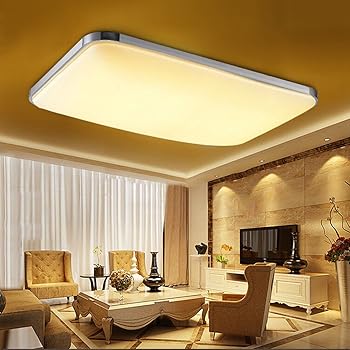Etime Led Deckenleuchte 48w Deckenlampe Modern Wohnzimmer Lampe Kaltweiss Schlafzimmer Kuche Panel Leuchte 3000k Silber 65x43cm 48w Kaltweiss Amazon De Beleuchtung