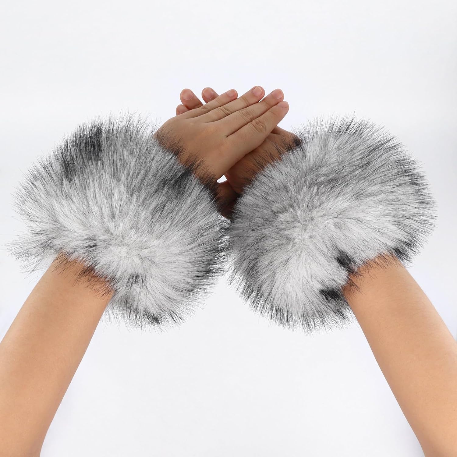 Faux Fur Furry Leg Warmers Covers and Short Wrist Cuff 2 Pairs Set for Party Cosplay Costumes Accessories - Image 4