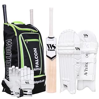 Whitedot Falcon Kashmir Willow Cricket Combo Kit Set, Suitable for Youth/Medium, Right Hand
