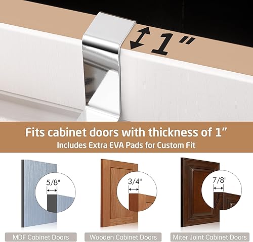 Miniatura 5 de KES Toallero para puerta de gabinete, toallero de cocina sobre el gabinete, toallero de barra de toalla de acero inoxidable SUS304, paquete de 2