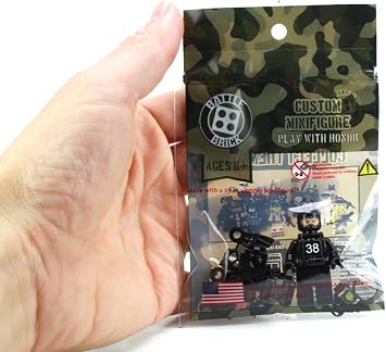Battle Brick 1.6 Inches Tall Navy Seal Special Forces Diver Collectible Custom Minifigure | Genuine Military Minifig | Packaged in the USA | Great Gift for Ages Teen to Adult AFOL