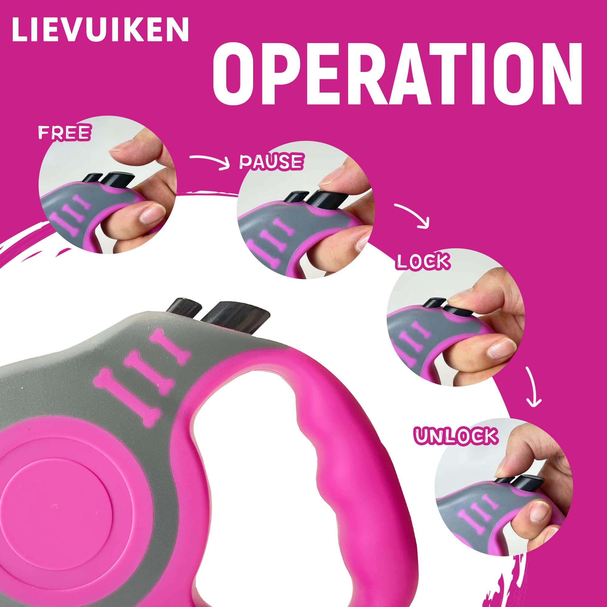Ausziehbare Hundeleine, automatisches Teleskop-Traktor-Hundeband, Haustier-Klebeband, 3,4 m, langlebig und praktisch, mit rutschfestem Griff, geeignet für kleine und mittelgroße Hunde