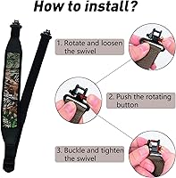 Vista 6 de BOOSTEADY Eslinga de pistola de dos puntos con giratorios,Correa acolchada duradera para el hombro,Ajustador de longitud