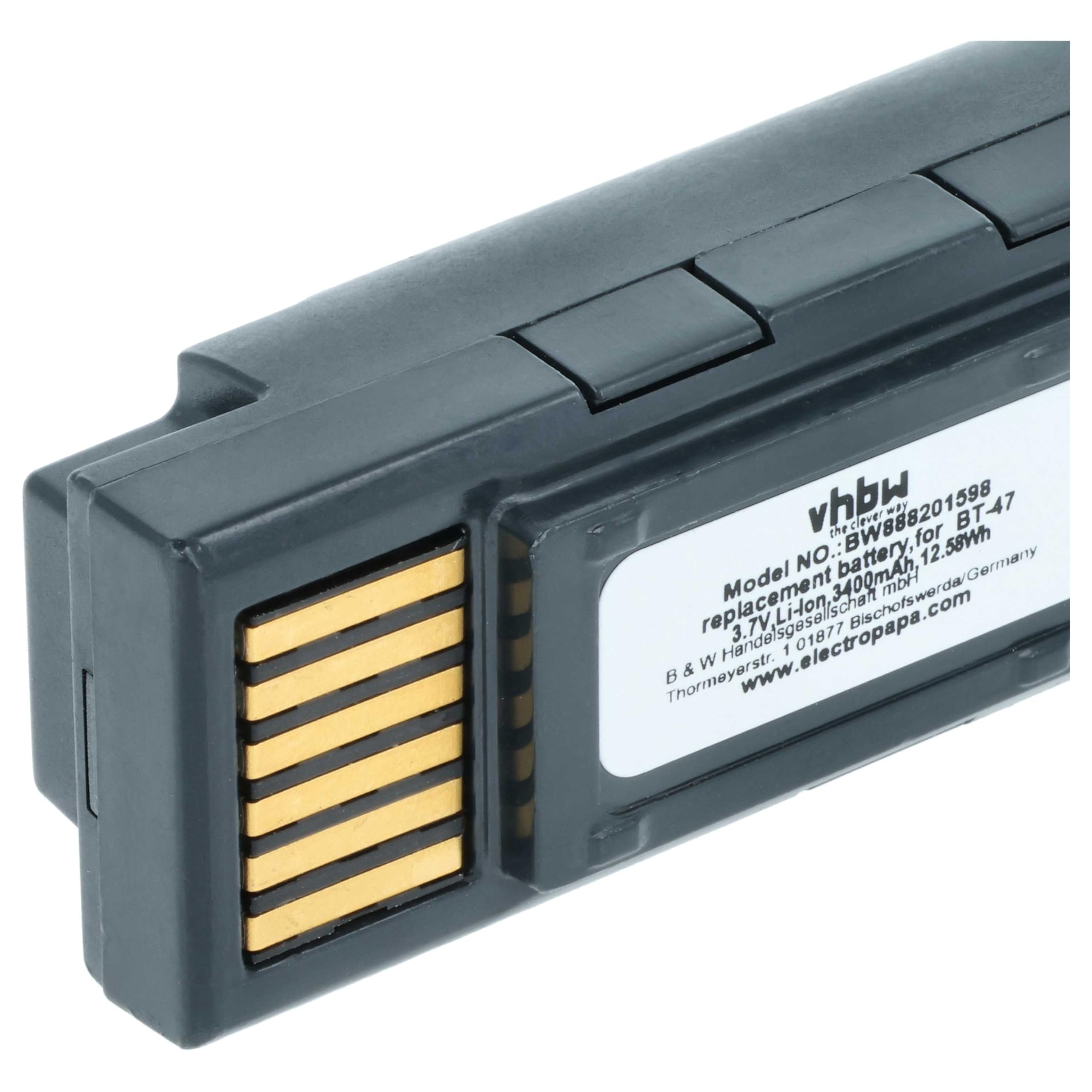 vhbw Batterie Remplacement pour Datalogic BT-47 RBP-GM45 Scanner Code-Barre POS 3400mAh 3,7V Li-ION
