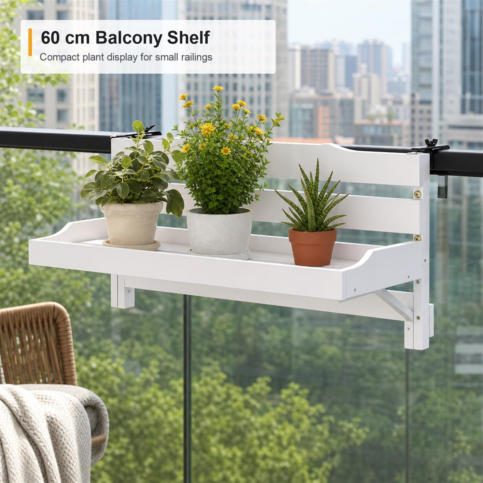 Tavolo sospeso da Balcone Tavolo da Appendere Ringhiera Ringhiera del Balcone Tavolo Pieghevole da Balcone sospeso Salvaspazio Facile da Pulire per terrazza,Giardino,Balcone e Veranda