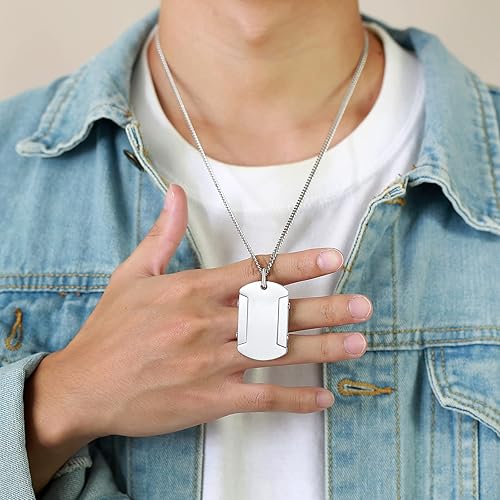 Miniatura 6 de Collar de identificación de alerta médica para hombres, grabado con láser, collar con colgante de etiqueta de acero inoxidable, identificación de