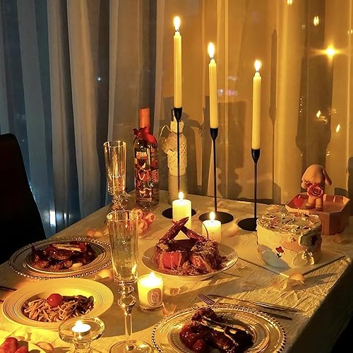 Portavelas cónicos negros, portavelas con juego de accesorios de velas 3 en 1, soporte de vela de metal para centro de mesa, bodas, comedor,