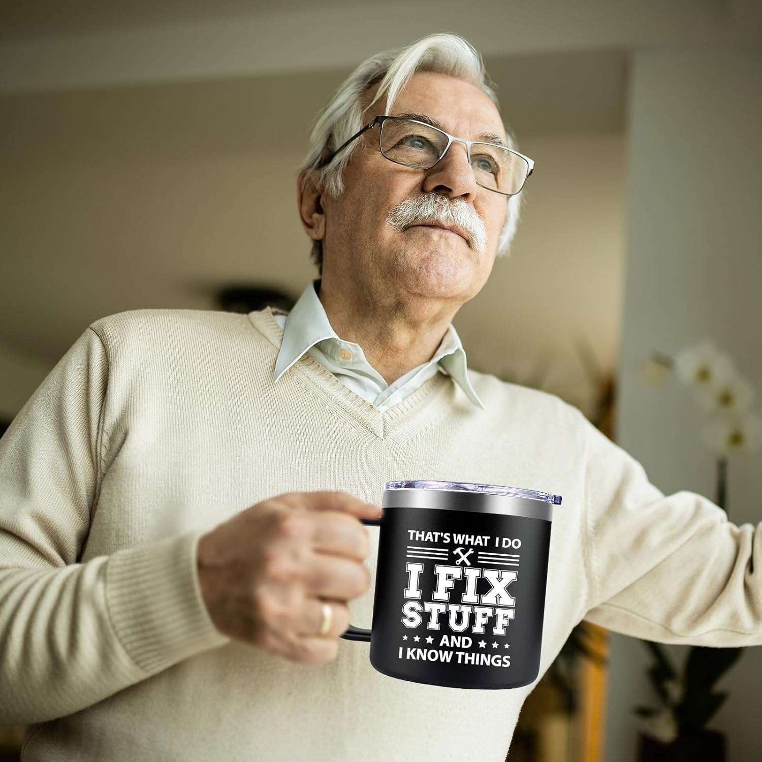 Fufendio Gifts for Dad - Cool Birthday Gifts for Men - I Fix Stuff and I Know Things Mug 14oz - Birthday Christmas Fathers Day Gift for Him Grandpa Uncle Brother Husband - Image 9