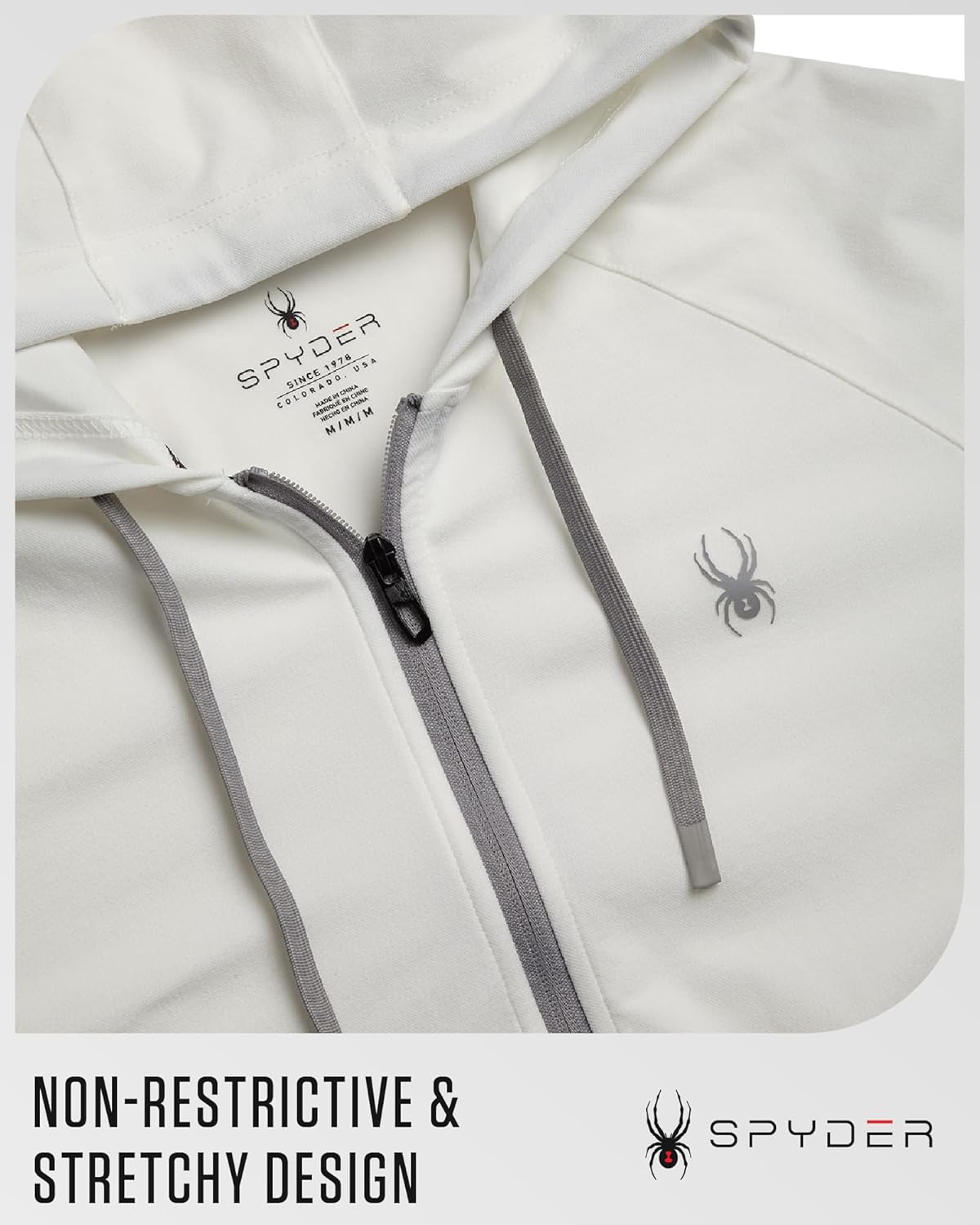 Spyder Mens Zip up Hoodie - Athletic Tech Double Knit Full Zip Gym & Workout Hoodies for Men with Side Pockets - Image 4