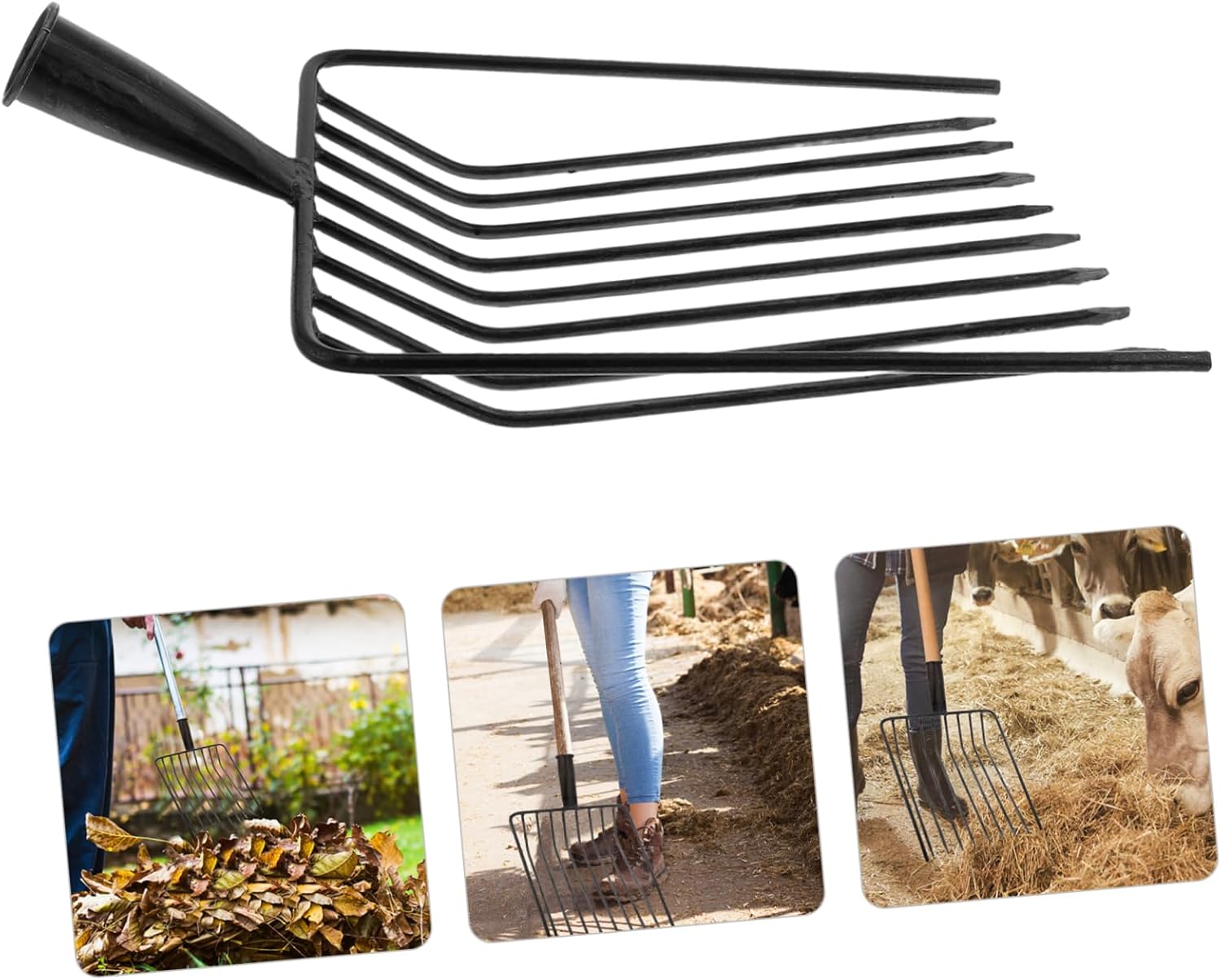 Garden Tool Replacement Head Sturdy Steel Agricultural Fork Easy to Clean and Portable for Weeding Soil Loosening and Lawn Maintenance