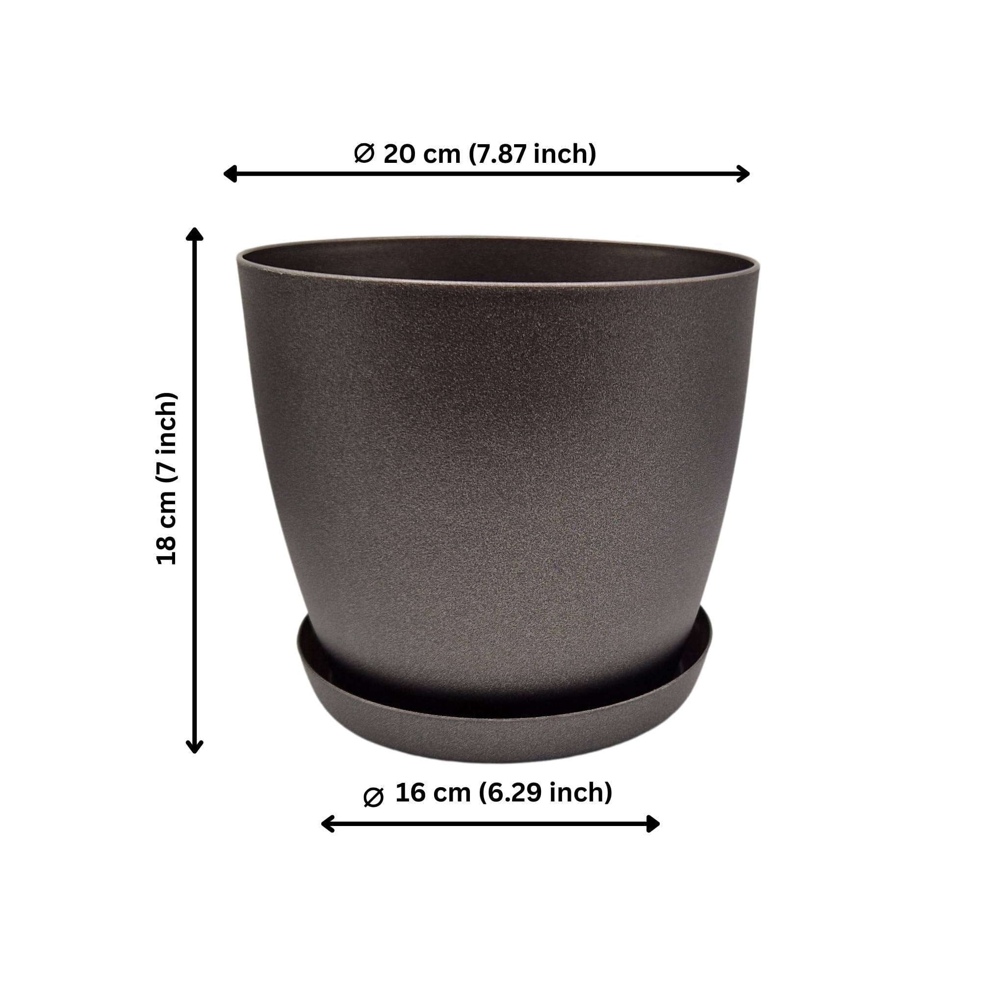 MYPURECORE Plant Pots Indoor with Saucer, Elegant Matte Plastic Flower Pot - Image 2