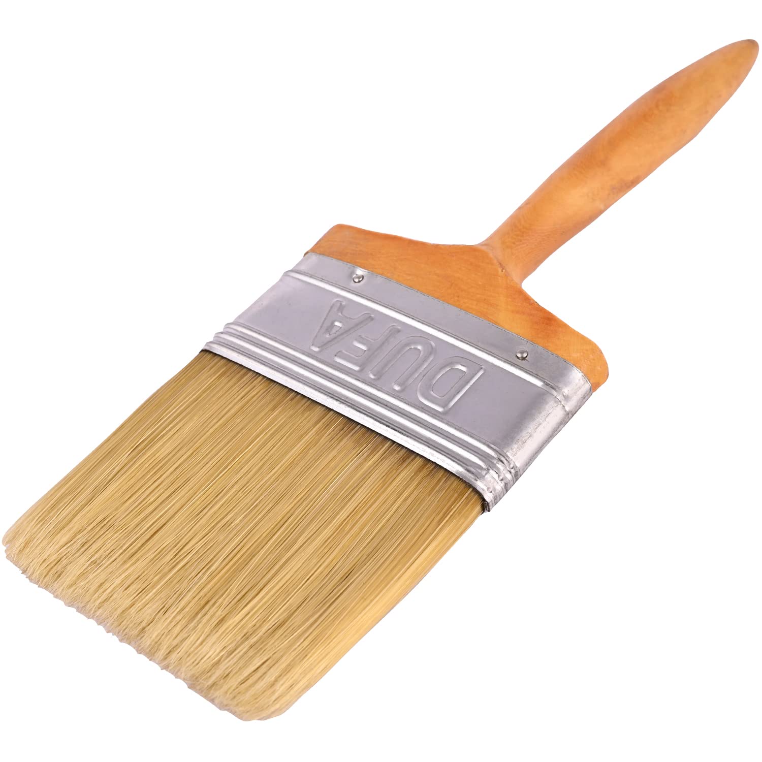 ITZU Dufa Handcrafted Paint Brush 4 Inch Super Sturdy Bristles for Wall Oil Canvas Enamel and Water-Based Painting with Wooden Handle (Random Colors)