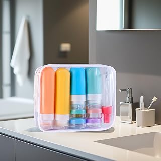 Travel Size Toiletries 18Pack Containers Bottles Essentials Travel-Essentials Leak Proof Colored
