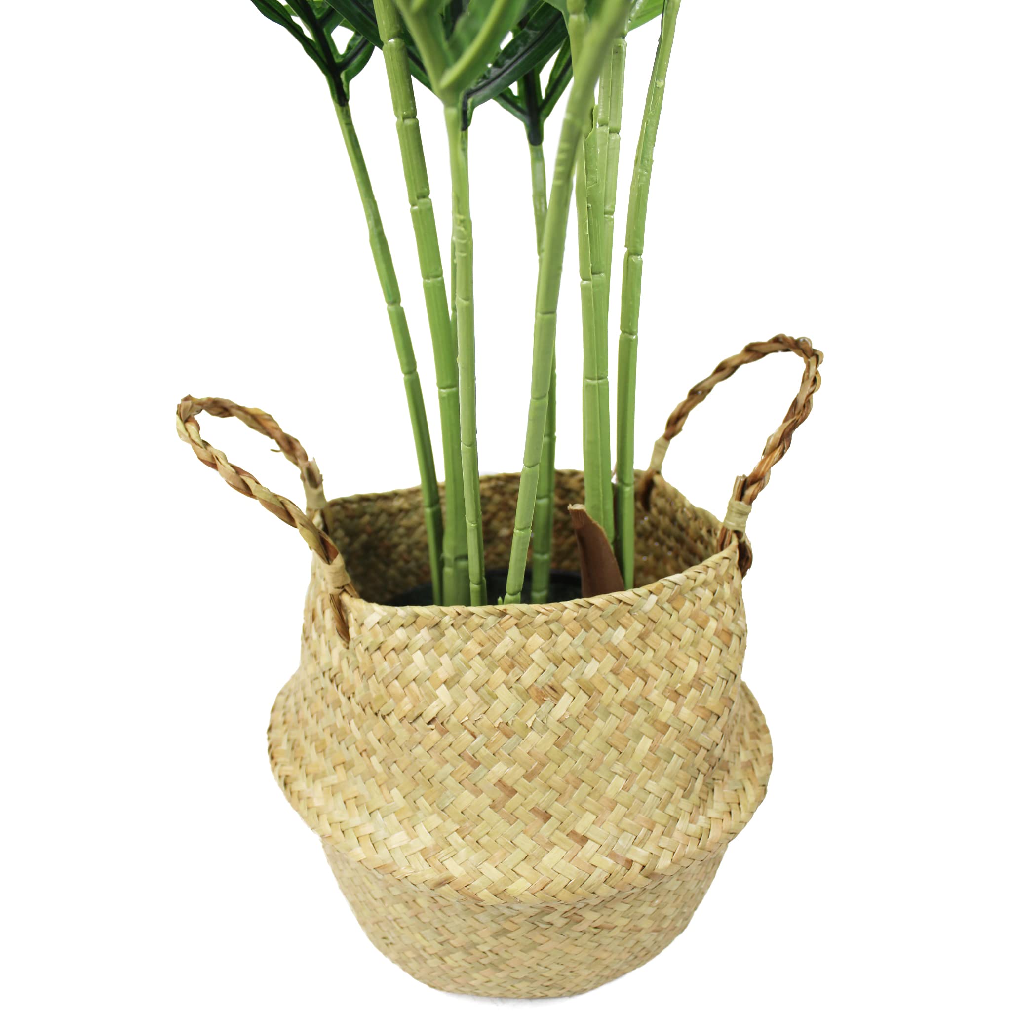 Plante Artificielle en Lot de 2 Palmiers artificiels de 90 cm dans Un Panier en jonc de mer décoration pour Usage intérieur et extérieur Grande Plante Verte
