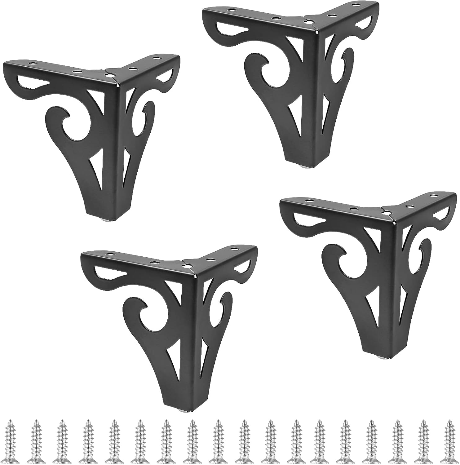 Bivethoi 4 Inch / 10cm Hollow Out Furniture Legs Set of 4