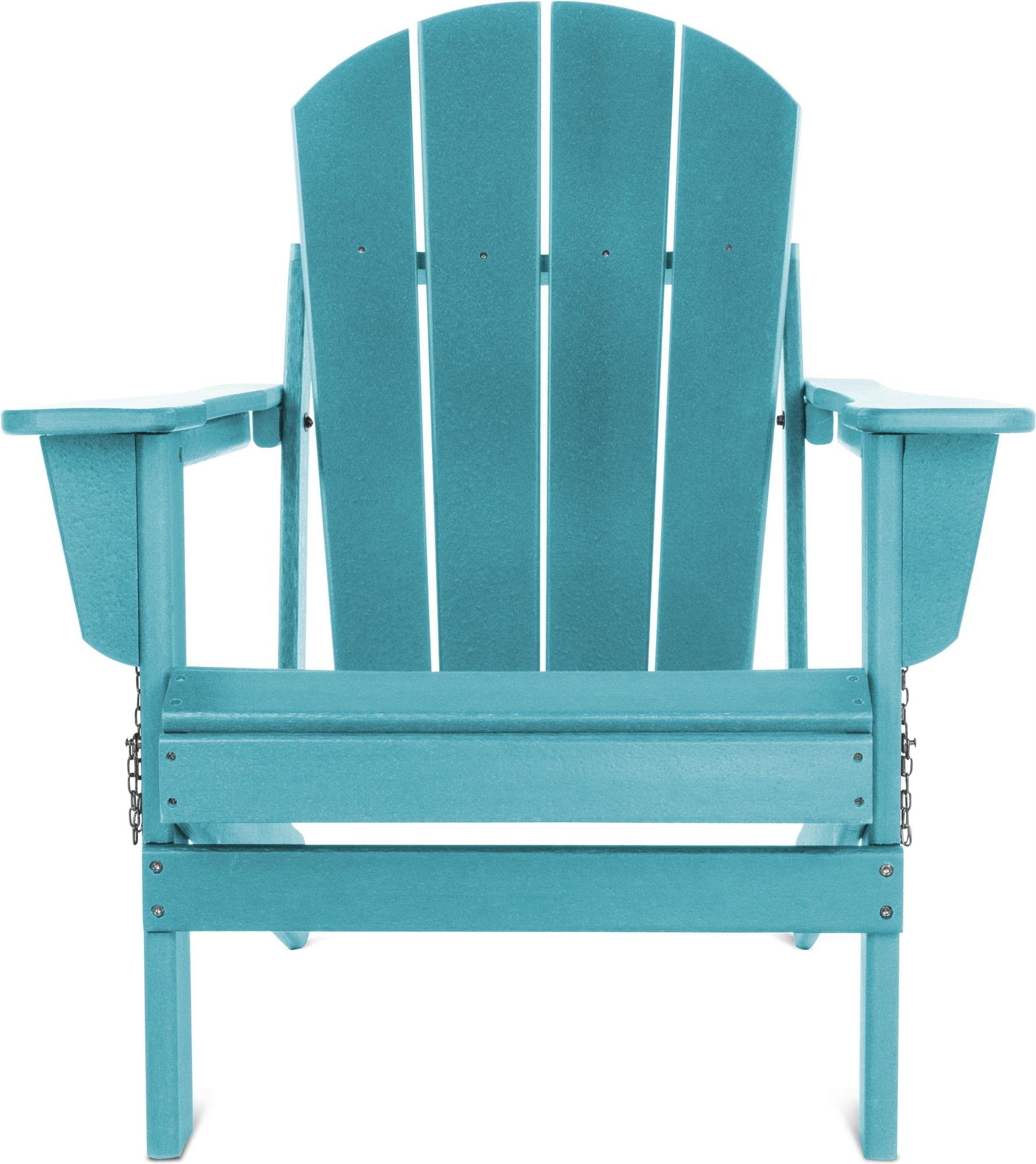 normani Original Adirondack Muskoka Stuhl - Klappbarer Gartenstuhl in Holzoptik - Gemütlicher Gartensessel aus stabilem, recyceltem und langlebigem HDPE - 150 Kg Traglast Türkis 91 cm x 75 cm x 83 cm