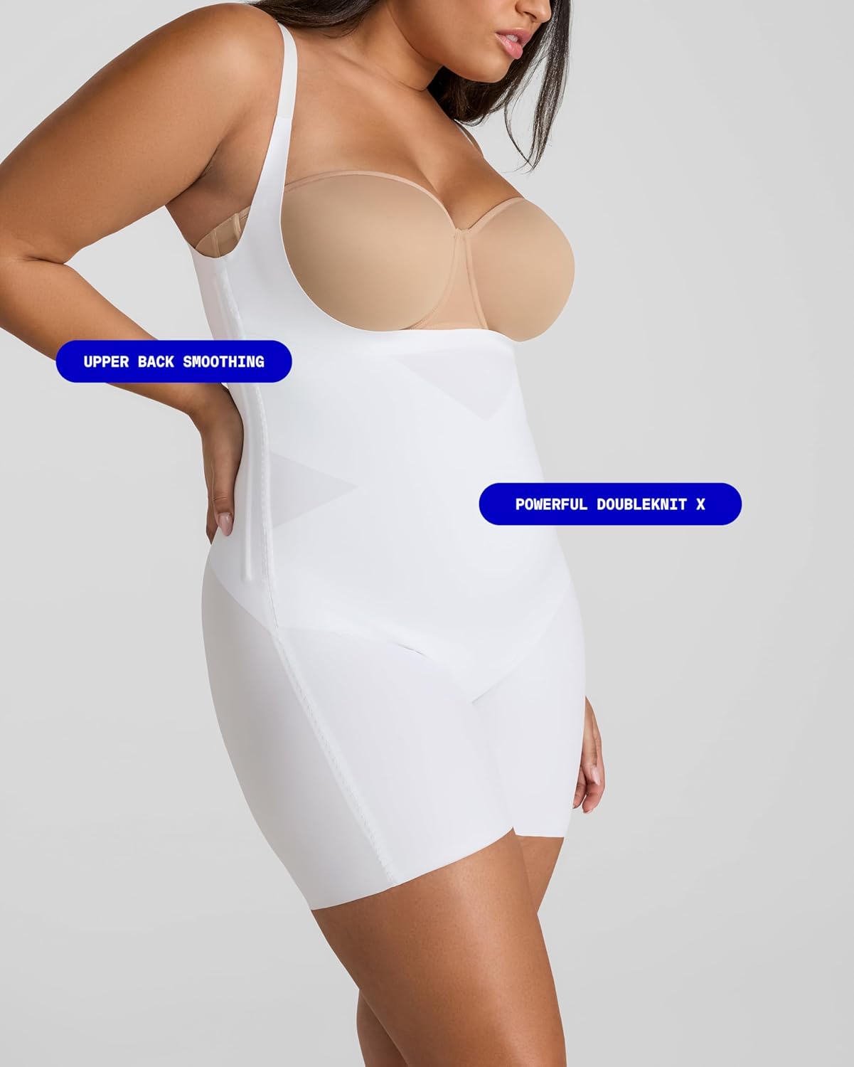 HONEYLOVE Shapewear for Women - Open-Bust Mid-Thigh Bodysuit - Tummy Control Body Shaper - Image 6