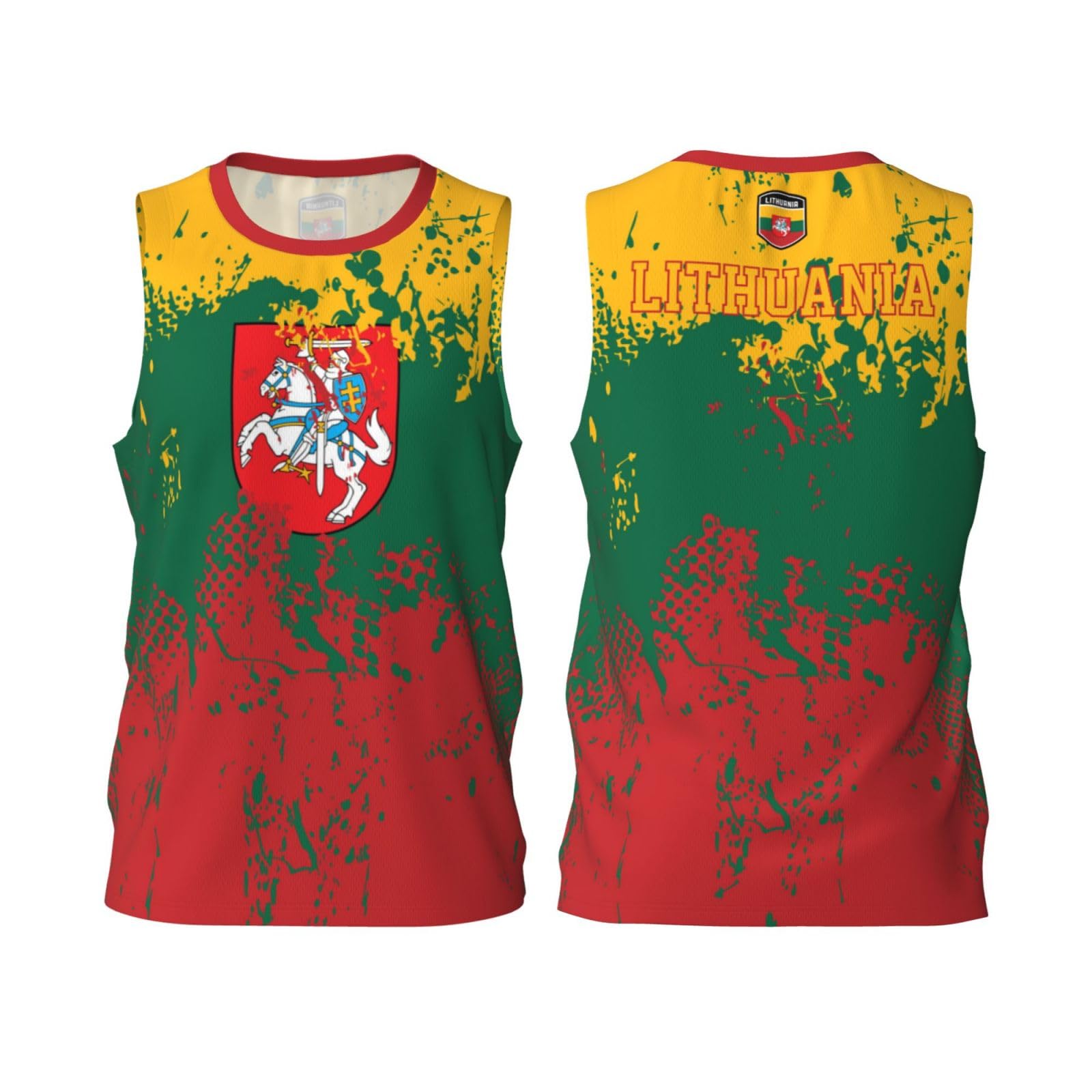 Fagiuchi Unisex Black Lithuania Flag Grain Basketball Jersey Shirt Team Up Sports 3D Full Print Design Jerseys