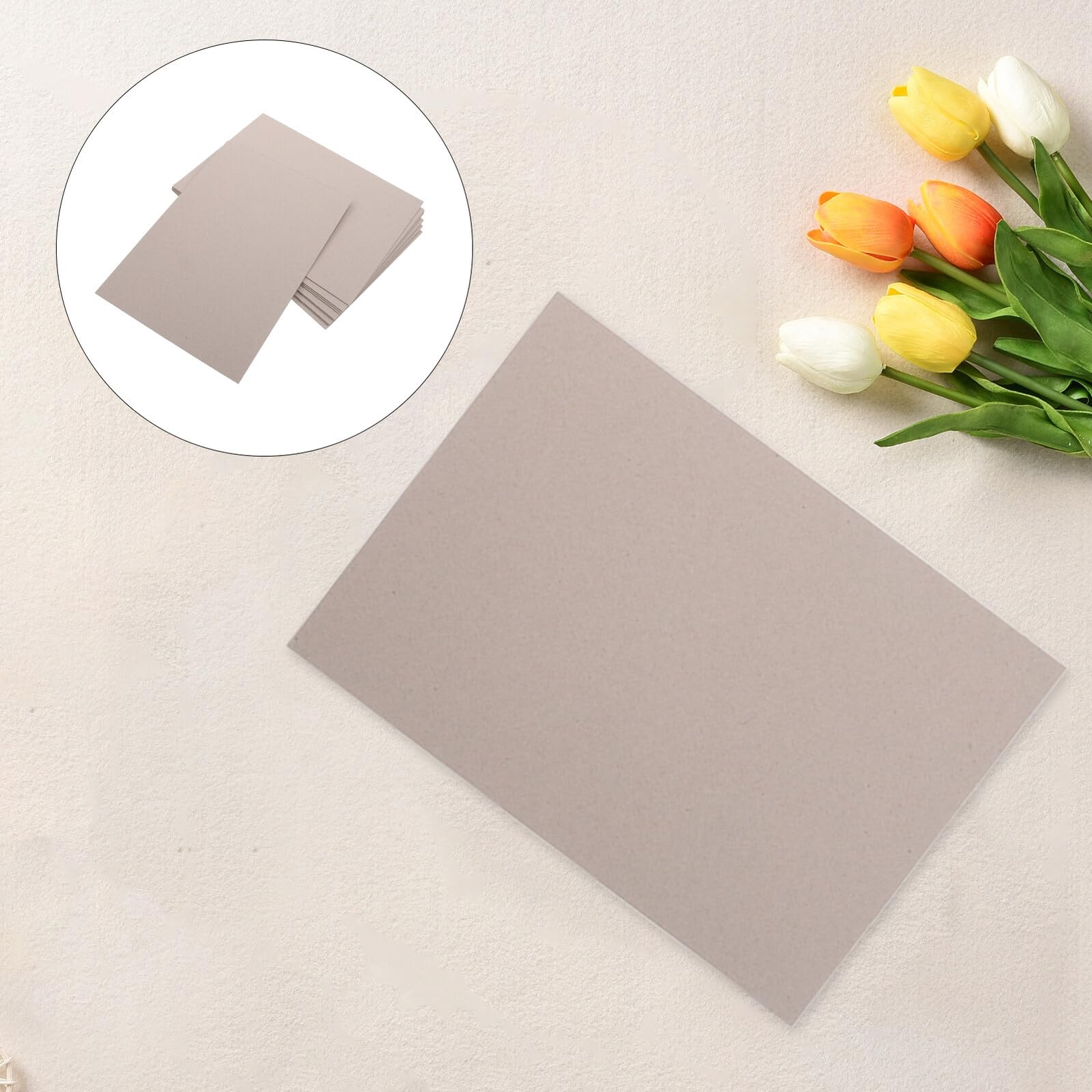 HEALSOPTHY 20 Pezzi Cartoncino Grigio Spesso per Rilegatura Libri e Scrapbooking Supporto Resistente per Progetti Te e Copertine Artigianali