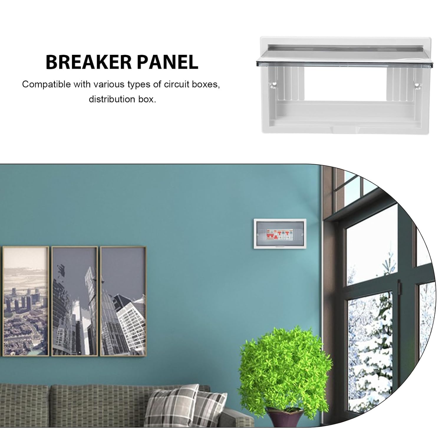 Electrical Box Weatherproof Cover Circuit Breaker Panel Distribution Box Panel Plastic Easy Install