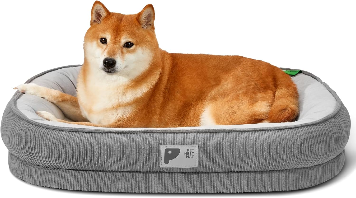 Orthopedic Dog Bed for Medium Dogs with Egg Crate Foam Couch Bed with Four-Sided Bolster, Removable Cover & Non-Slip Bottom Grey M