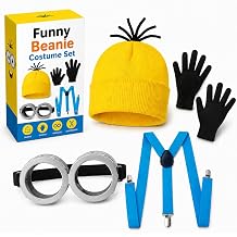 4PCS Costume Adult Outfit, Funny Accessories Hat Goggles Suspenders Gloves