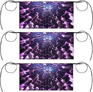 XMNYGJ 3 Pack Waist Apron Set 3d Honeycimb Pattern Waitress Aprons 3 Pockets Waterproof Half Apron for Bartender Restaurant Barista Teachers BBQs Parties