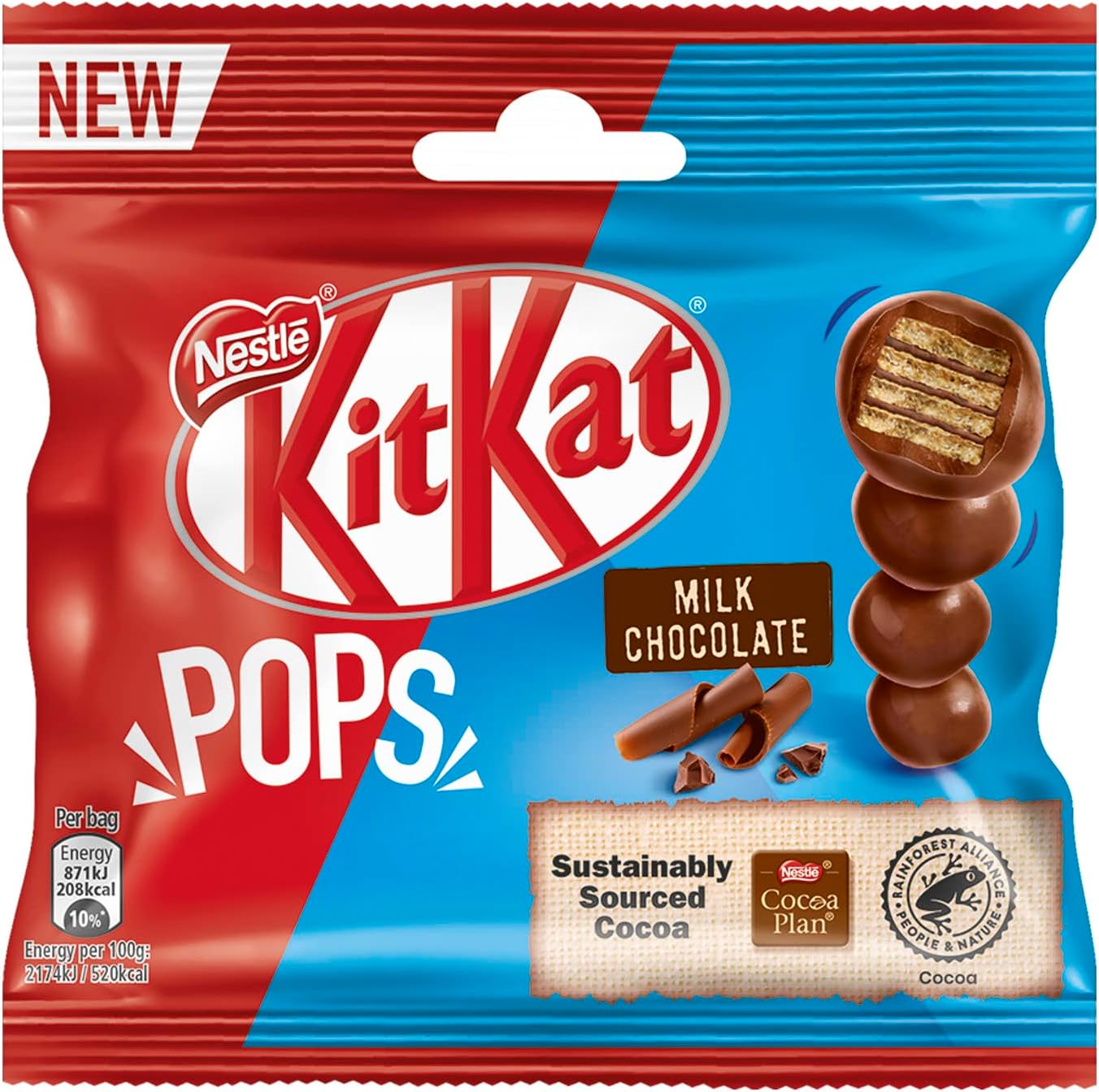 KITKAT Pops Milk Palline di Wafer ricoperte di Cioccolato al Latte, 24 Sacchetti da 40 g (960 g) - Immagine 4