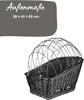 Coș pentru bicicletă din răchită pentru câini TRIXIE, pentru portbagaj, 35×49×55 cm – cu grilaj de protecție și pernă, max. 8 kg, 13117 3