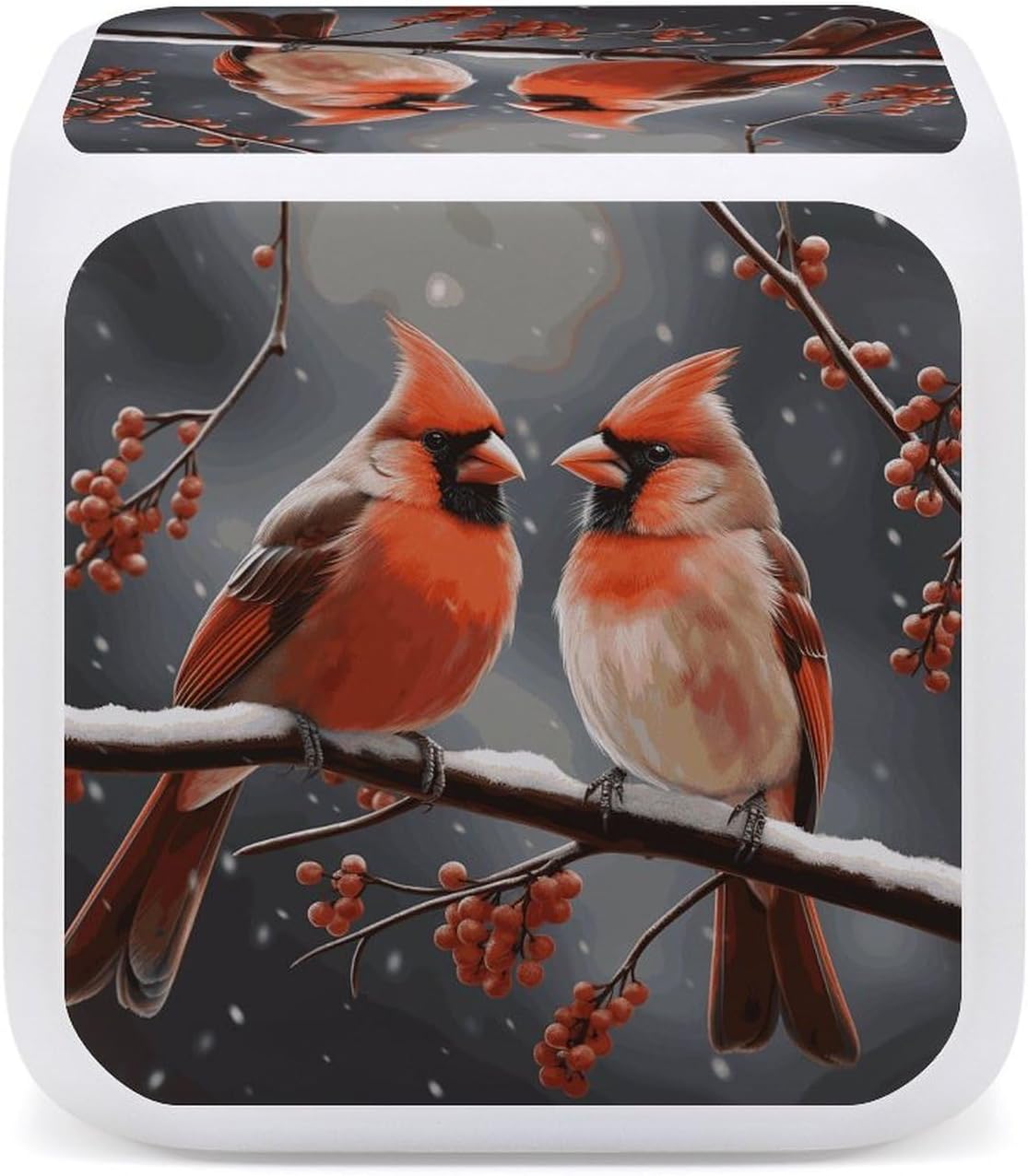 Cute Cardinal Birds Alarm Clock Night Light Alarms for Bedroom Smart Digital Alarm Clock LED Display Clocks with 7 Colorful Ambient Lights Sleep Timer for Heavy Sleepers Simple Operation image 5