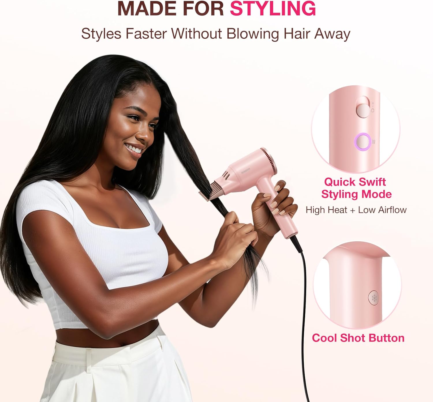 High-Speed Hair Dryer 1875W Ionic & Plasma, Blow Dryer with Diffuser & Comb Nozzle ... - Image 5