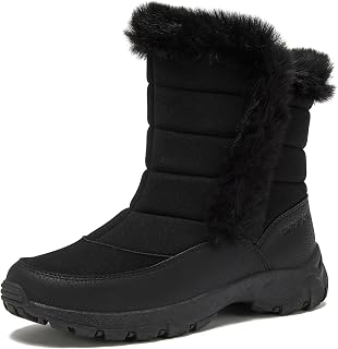 Lands' End Expedition Women's Waterproof Insulated Snow Boots - Slip-On Winter Boots with Faux Fur Trim, Sizes 6-11